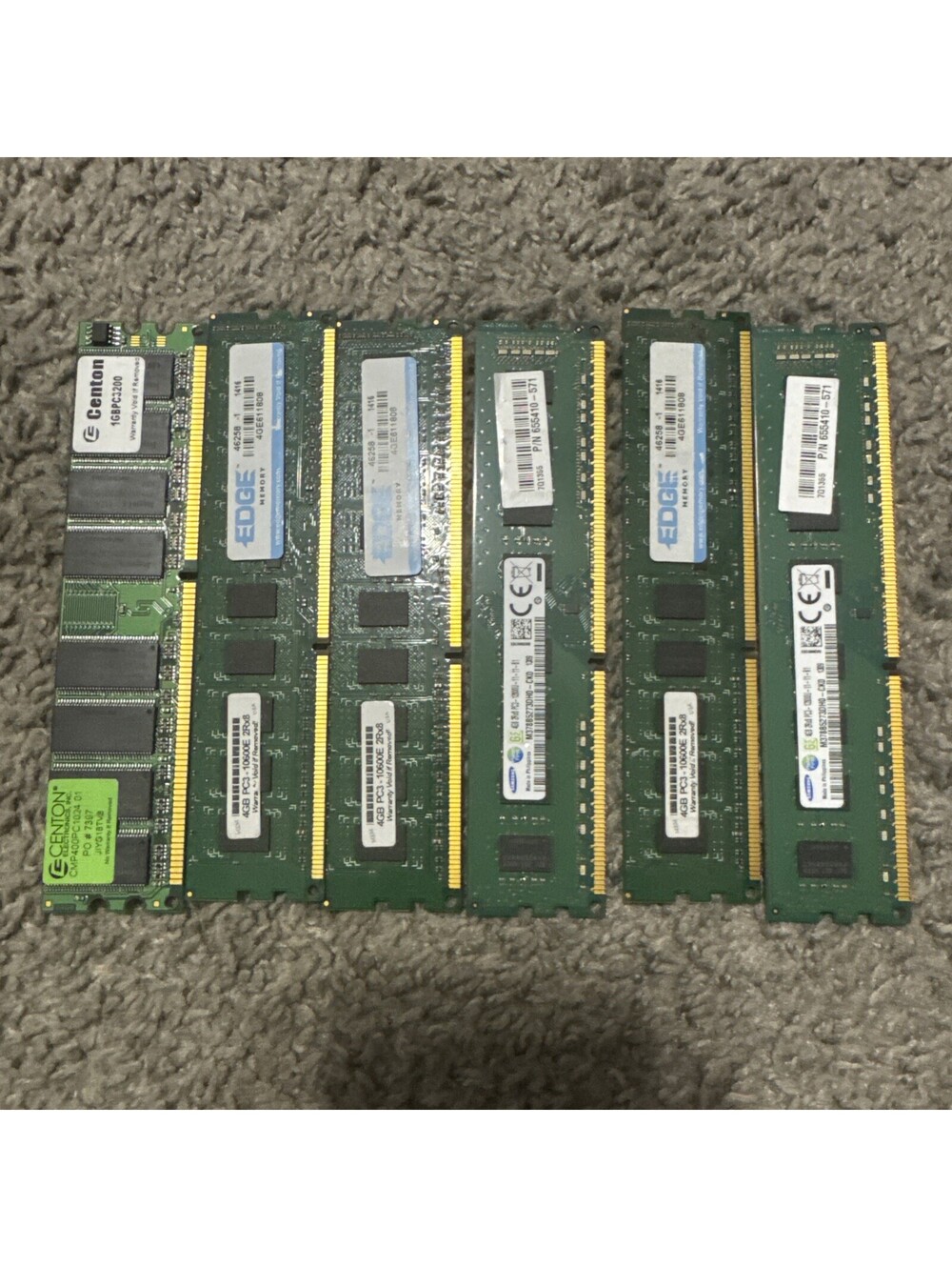 Mixed Untested PC RAM Cards Lot Of 6 Samsung Edge Centon Pc